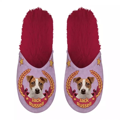 Merkloos pantoffel jack russel | roze/fuchsia, maat 39-42