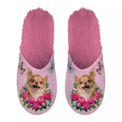 Merkloos pantoffel chihuahua roze | maat 39-42