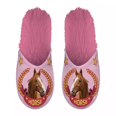 Merkloos pantoffel horse roze | maat 35-38