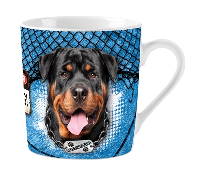 Plenty gifts mok rottweiler blauw | 240 ml 7,5x8,5 cm