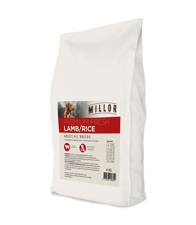 Millor premium extruded lamb/rice adult hondenvoer | 4 kg