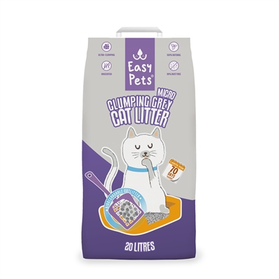 Easypets kattenbakvulling 20ltr | clumping grey micro