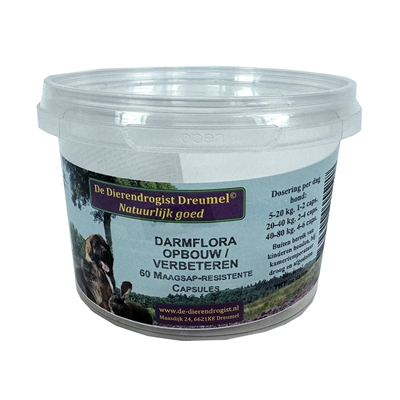 Dierendrogist darmflora opbouw capsules | 60 st