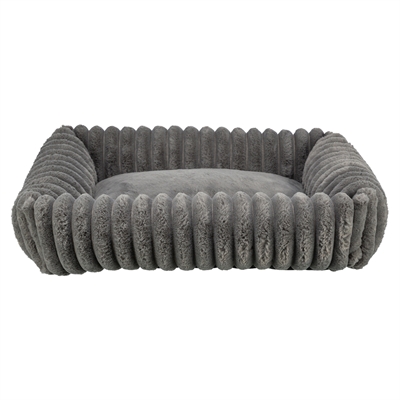 Trixie hondenmand lonni | ribfluweel hoekig grijs 65x50 cm