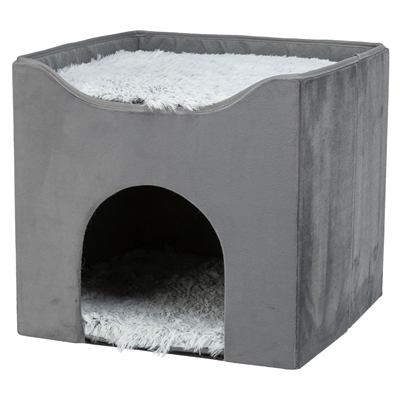Trixie kattenhuis harvey | grijs-wit/zwart 38x38x38 cm