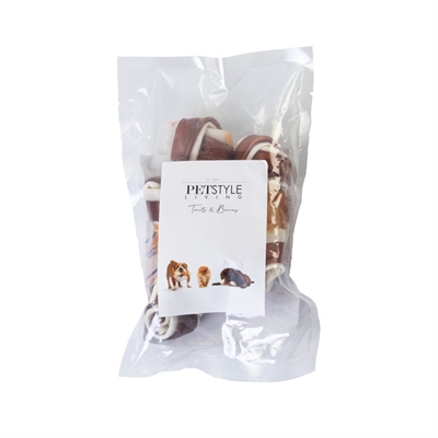 Petstyle living geknoopt bot multicolor met kip | 10-11 cm 3 st