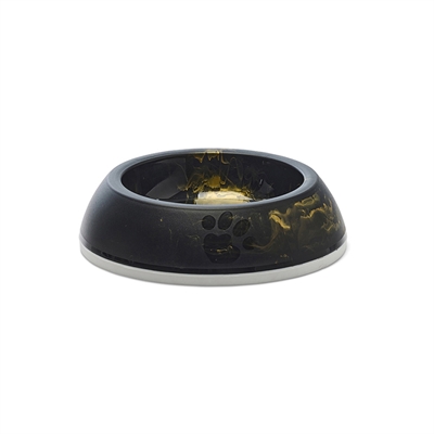 Savic voerbak kat delice marble zwart/goud | 10,5x10,5x4 cm 200 ml
