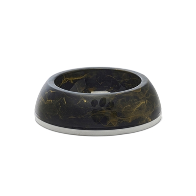 Savic voerbak delice 1 marble zwart/goud | 16,5x16,5x5 cm 300 ml