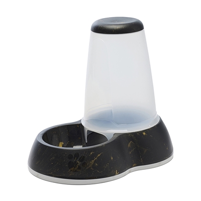 Savic voerdispenser loop marble zwart/goud | 32,5x22x29 cm 3 ltr