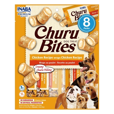 Inaba dog churu bites | chicken recipe wraps 8x12 gr