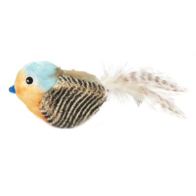 Fofos blauwe vogel met geluid en catnip ballen | 17x11x6 cm