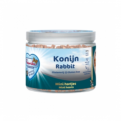 Renske gezonde beloning mini hartjes konijn | 100 gr