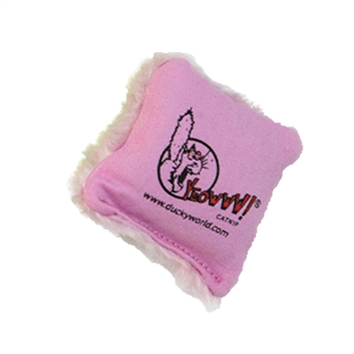 Yeowww kattenspeelgoed mini kussen roze 7×6,5 cm – 100% kattenkruid