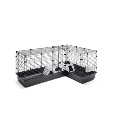 Savic clubix corner knaagdierkooi | zwart 146,5/100x50x63,5 cm