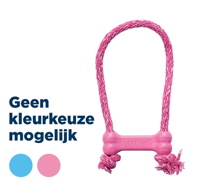 Kong puppy goodie bone rubber | 8,5x2x3 cm - roze of lichtblauw