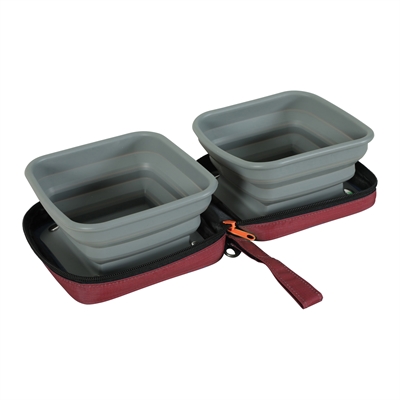 Zolux 2in1 opvouwbare voerbak en drinkbak rood | 2x700 ml