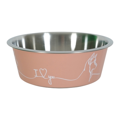 Zolux love voerbak hond roze | 17,8 cm 1,2 ltr