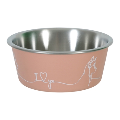 Zolux love voerbak hond roze | 20,6 cm, 1.7 ltr