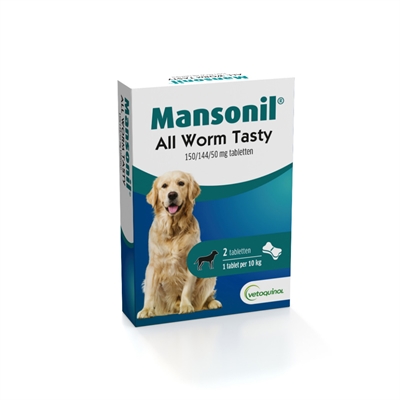 Mansonil hond all worm tabletten | 2 st tasty