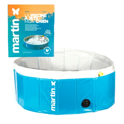 Martin pool met jets | blauw/wit 120x30 cm