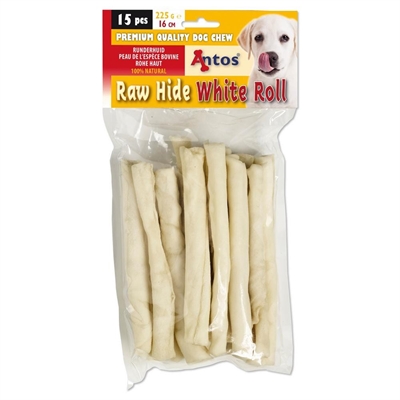 Antos kauwsnack rawhide white roll 15 st – natuurlijke hondenrol