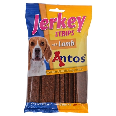 Antos jerkey strips lam 20 st – 100% natuurlijke hondensnack