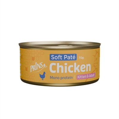 Prins soft pate kitten | adult chicken 24x70 gr