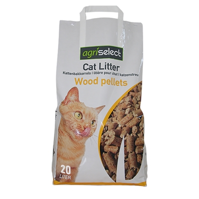 Agriselect houtkorrels kattenbakvulling 20ltr – natuurlijk naaldhout