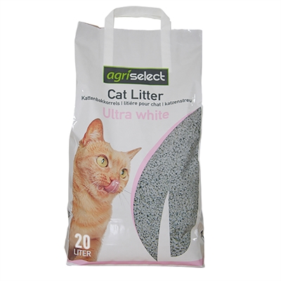 Agriselect kattenbakvulling ultra white 20 l – bentonite