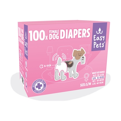 Easypets hondenluiers teef | s/m 100 st