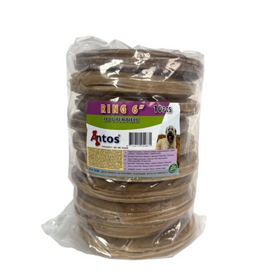 Merkloos geperste ring 6 inch 10 st – 100% runderhuid