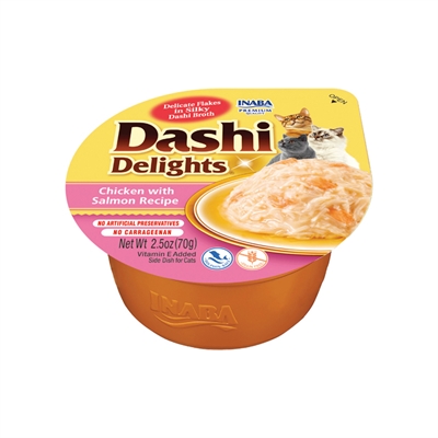 Inaba dashi delights katten snack kip met zalm 70 gr - topping