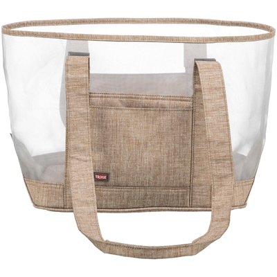 Trixie hondentas mary transparant/zand 53×20×30 cm – ademend mesh