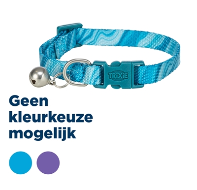 Trixie halsband kat waves assorti - veiligheidssluiting en belletje