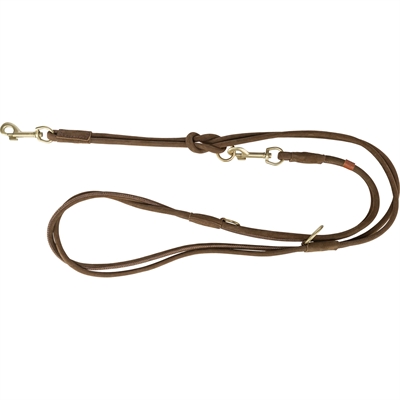 Trixie hondenriem rond gestikt leer bruin 200×1 cm – verstelbaar