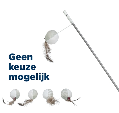 Trixie kattenhengel bal met veren 46 cm – met catnip