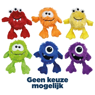 Multipet honden pluche speeltje minipet monster 12,5 cm – assorti