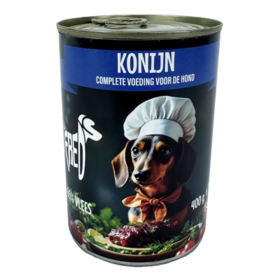 Freds hondenvoer blik vers konijn 12×400 gr – natuurlijk zachtvoer