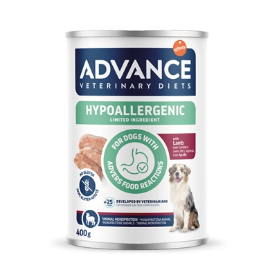 Advance veterinary diet hondenvoeding hypoallergenic lam 6x400 gr – glutenvrij