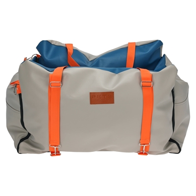 Merkloos autostoel reismand hondenmand 70×54×33 cm – beige/blauw/oranje