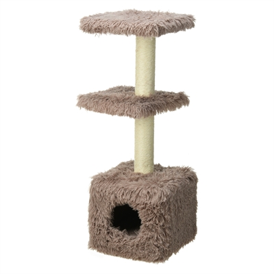 Merkloos krabpaal bruin 30×30×89 cm – inclusief ligplateaus en huisje