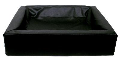 Bia bia bed kunstleer hoes hondenmand zwart | 85x70x15 cm