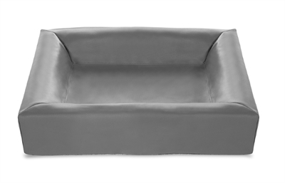 Bia bia bed kunstleer hoes hondenmand grijs | bia-3 70x60x15 cm