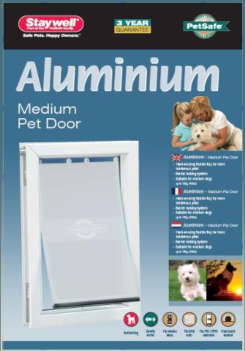 Petsafe hondenluik aluminium wit | tot 18 kg, model 620