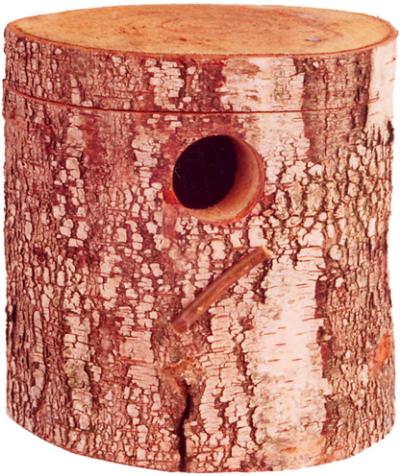 Merkloos broedblok berkenhout parkiet | 15x17x20 cm