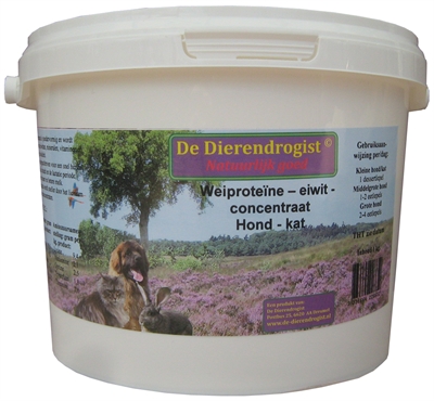 Dierendrogist wei proteine eiwit concentrate hond/kat | 1 kg
