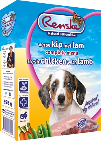 Renske puppy kippen- en lamsvlees | 10x395 gram vers vlees
