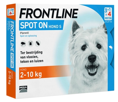 Frontline hond spot on small | 4 pipet 2-10 kg
