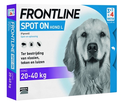 Frontline hond spot on large | 4 pipet 20-40 kg