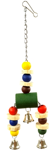 Happy pet vogelspeelgoed jingler hout | 35x8x3 cm